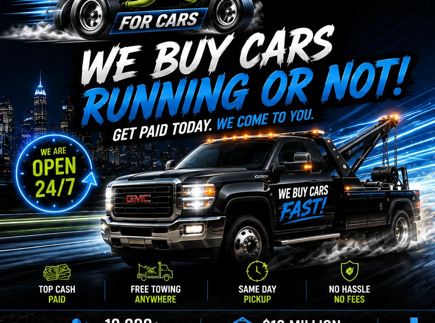 Fast Cash For Cars tow truck serving Dallas Fort Worth